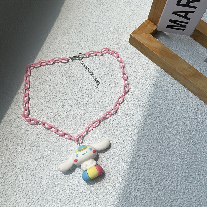 Puppy three-dimensional necklace soft girl style pendant earrings