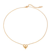 18K Gold-Plated Heart MOM Necklace with Diamond Inlay - Mother's Day Jewelry - wallojewerly 