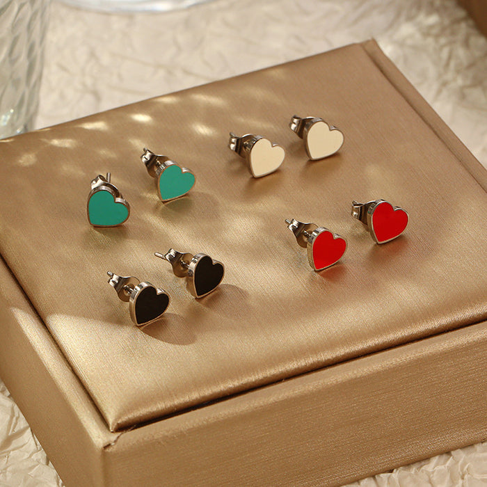 Colorful candy earrings mini heart earrings