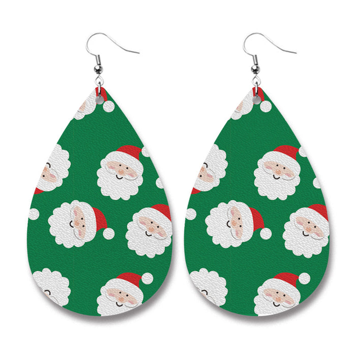 Christmas PU Leather Earrings with Doctor and Nurse Snowman Gifts