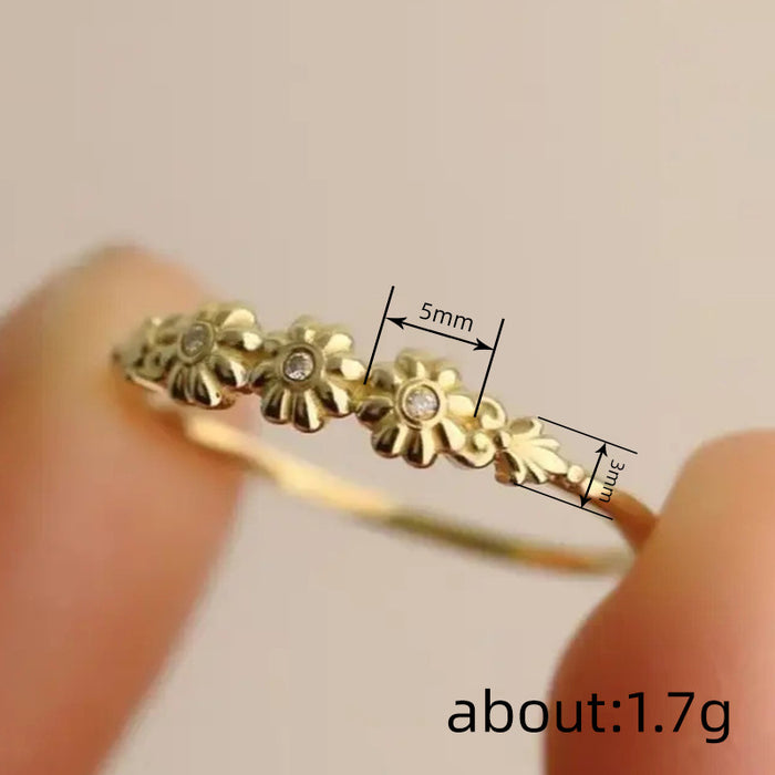 Women's Micro-Inlaid Zircon Imitation Opal Palace Evening Ring