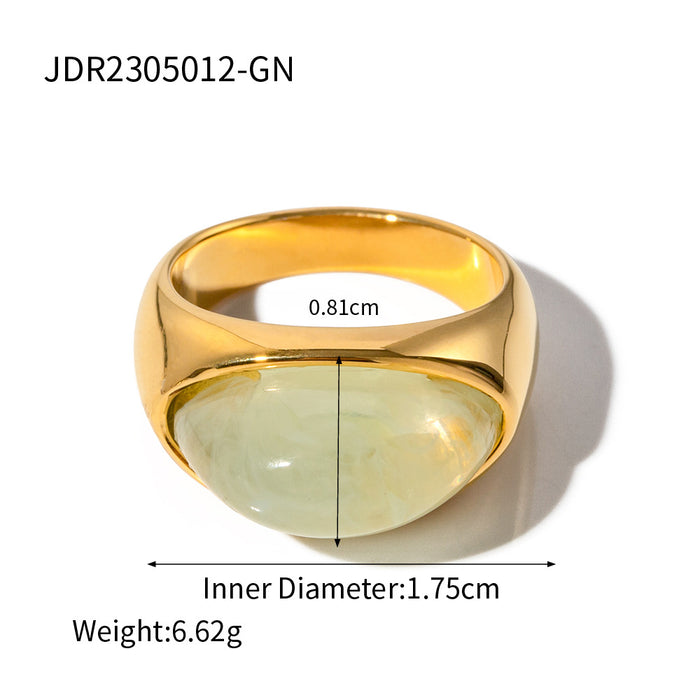 18K Gold Stainless Steel Hammered Texture Heart Ring - Minimalist Style