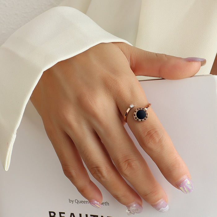 Wholesale 18K gold, stainless steel, titanium steel Roman numeral open rings
