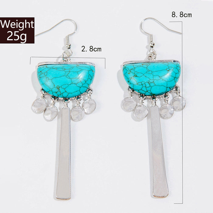 Turquoise earrings bohemian ethnic style earrings