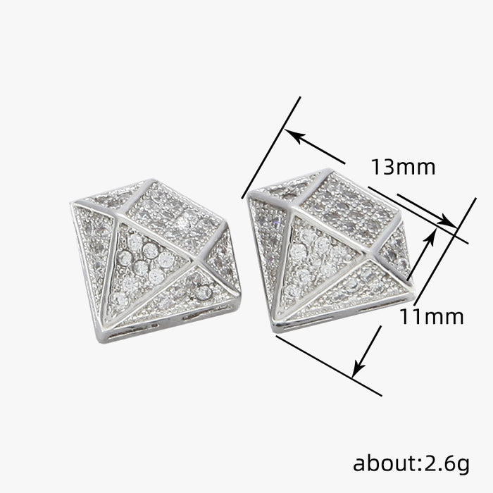 Square earrings European and American hip-hop style earrings