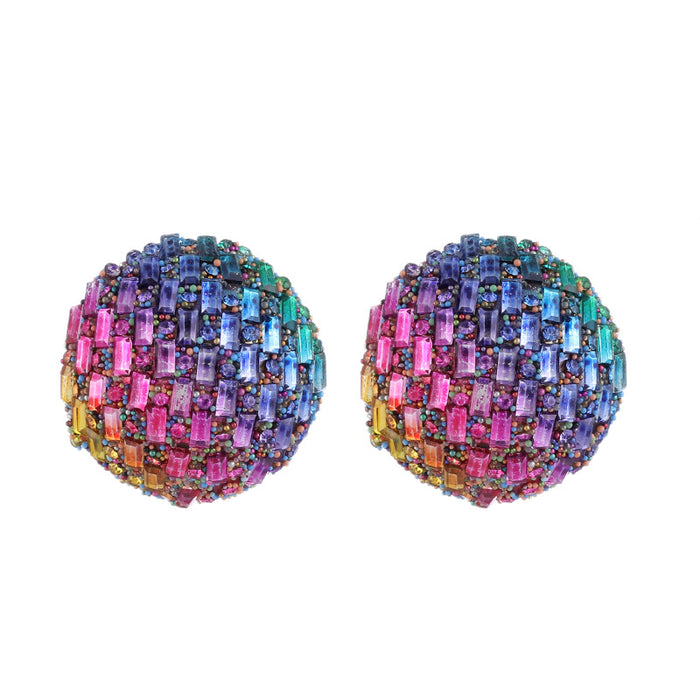 Micro Pave Zircon Round Stud Earrings - Hot-Selling Rhinestone Jewelry for Women