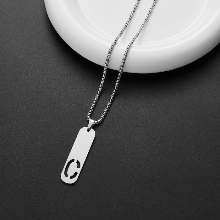 Military brand pendant necklace, European and American independent station stainless steel punk hip-hop English letter all-match chain wholesale