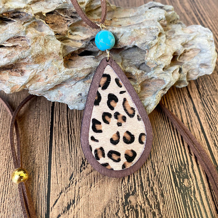 Wooden cow pattern earrings