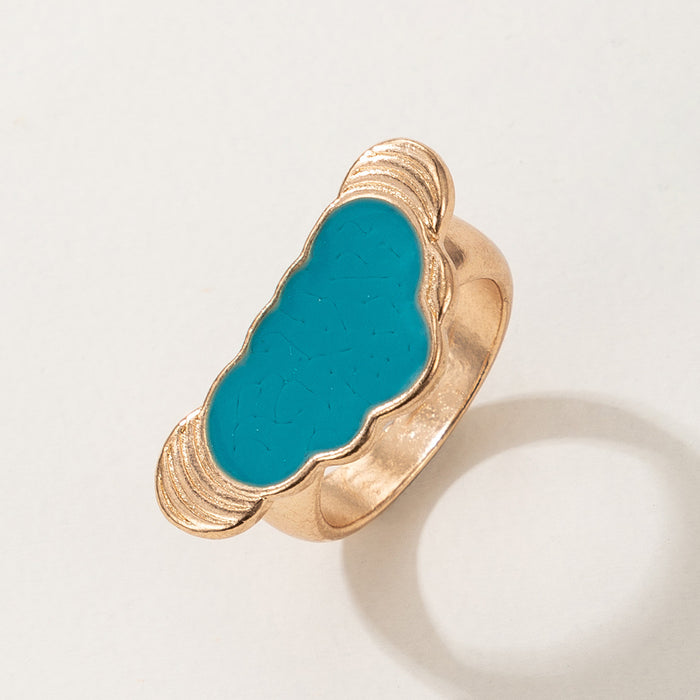 Cartoon geometric blue oil drop cloud creative ring