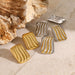 Vintage Ribbed Rectangular Earrings - High-End Stainless Steel Jewelry for Women - wallojewerly 