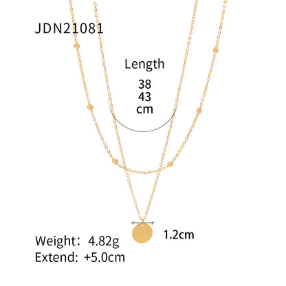 Fashionable Titanium Steel Clavicle Chain Necklace - 18K Gold-Plated Non-Fading Design for Women