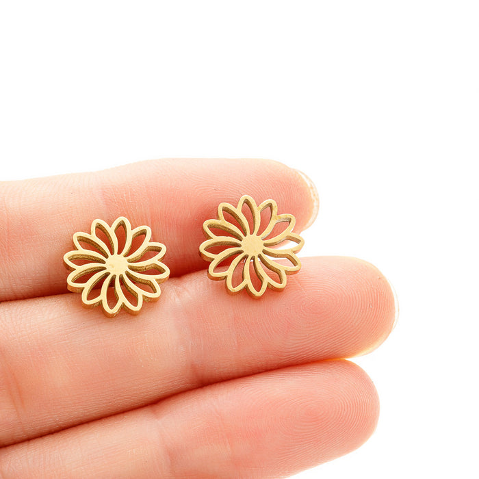 Daisy Flower Stainless Steel Stud Earrings - Delicate and Elegant Jewelry