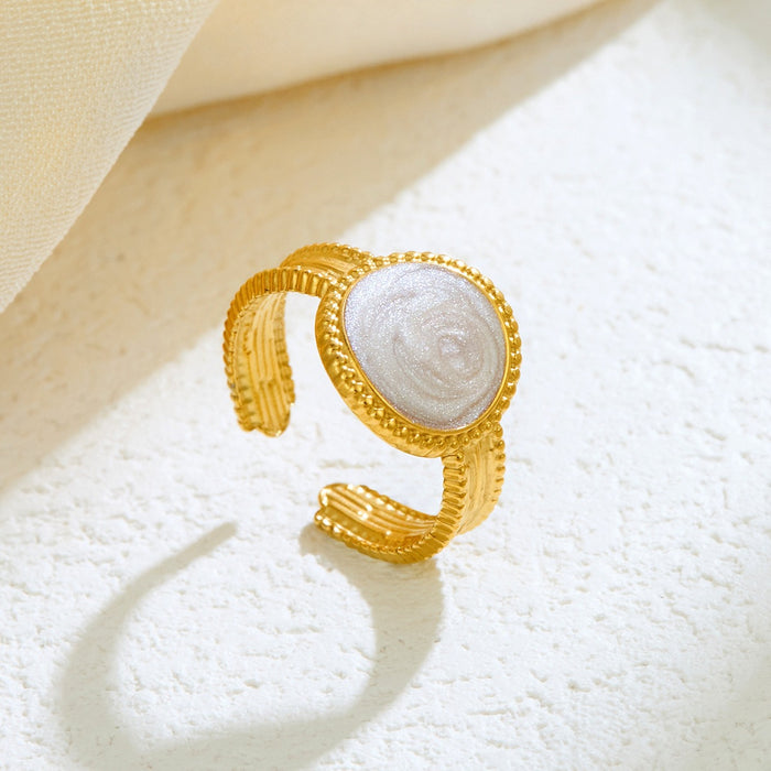 Wholesale stainless steel enamel dripping round open wedding rings