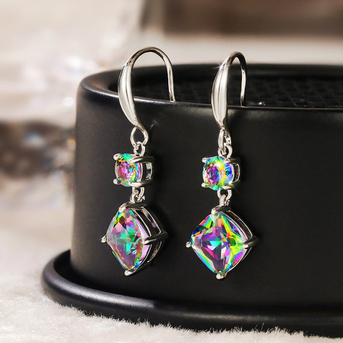 Colored zircon earrings