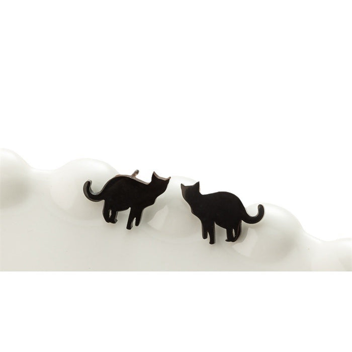 Cat Stainless Steel Stud Earrings - Cute and Minimalist Animal Jewelry