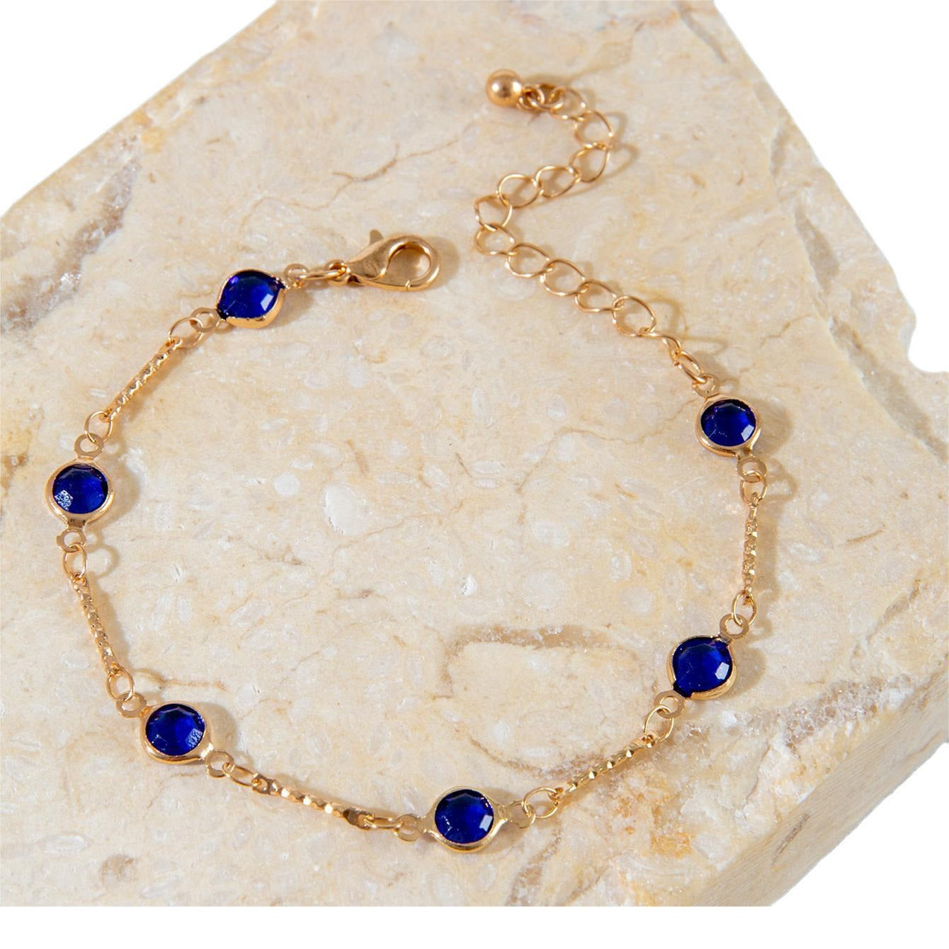 Blue Evil Eye and Butterfly Bracelet Set - Diamond-Inlaid Luxury Jewelry