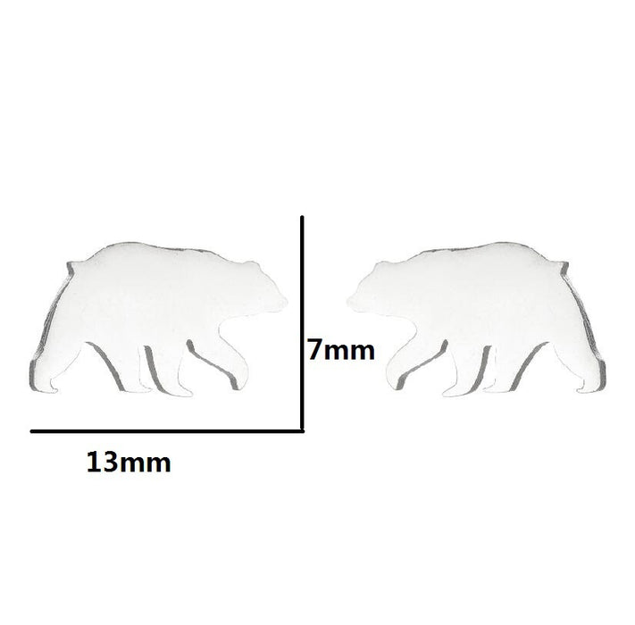 Polar Bear Stainless Steel Stud Earrings - Cute and Stylish Animal Jewelry