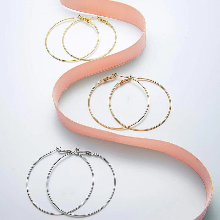 Gold exaggerated circle 304 titanium steel earrings simple trend earrings wholesale