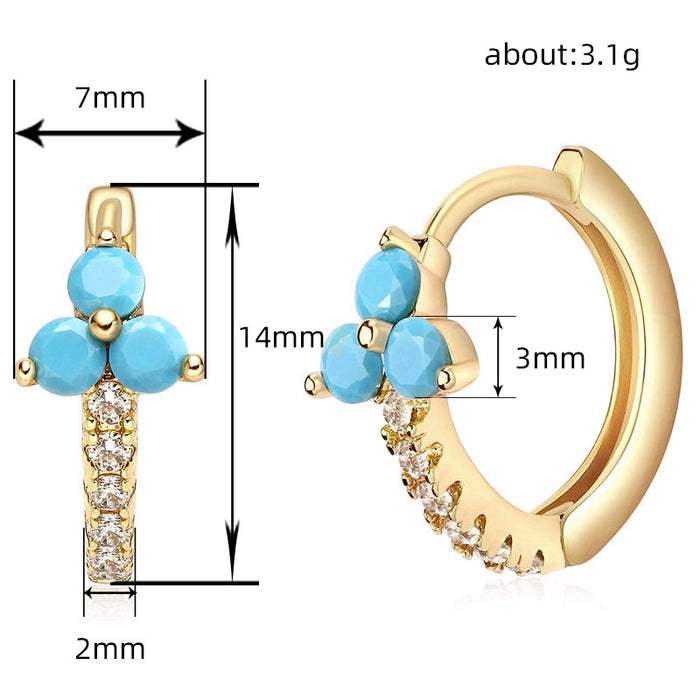 INS geometric ear clips micro-inlaid unique design earrings bohemian style earrings