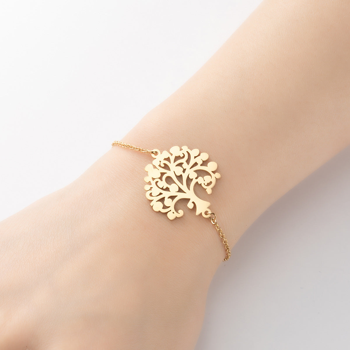 Love star pendant bracelet, stainless steel tree of life coconut tree bracelet wholesale