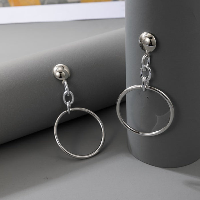 Chain big circle simple temperament earrings