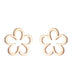 Floral Hollow Stainless Steel Stud Earrings - French-Style Vintage Jewelry - wallojewerly 
