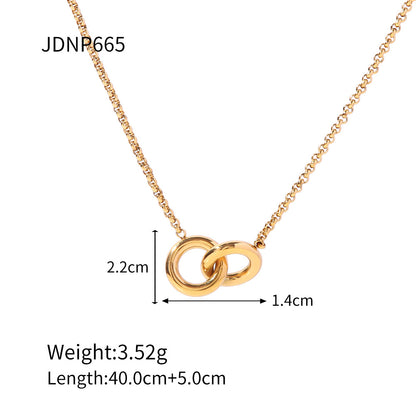 Fashionable Titanium Steel Clavicle Chain Necklace - 18K Gold-Plated Non-Fading Design for Women