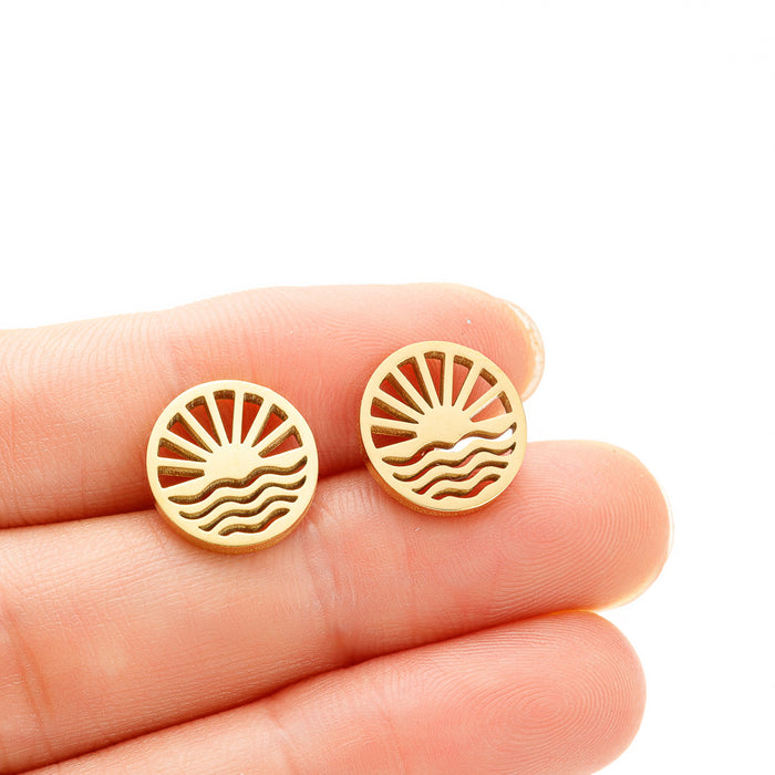 Geometric Circle Stainless Steel Earrings - Simple and Stylish Jewelry