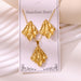 Wholesale 304 stainless steel hydraulic gold-plated earrings and necklace sets - wallojewerly 
