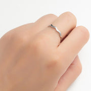 Forest plain ring, 18K gold-plated stainless steel wave open ring wholesale - wallojewerly 