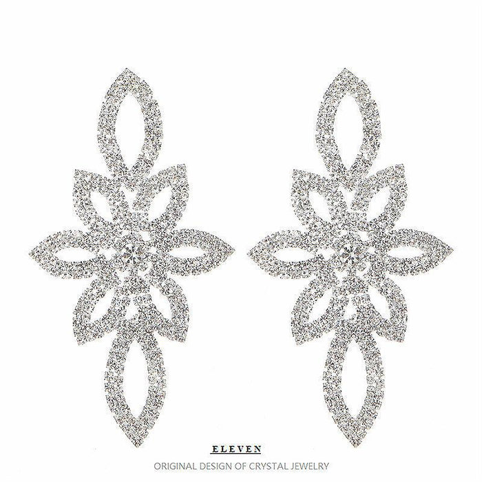 Black and White Rhinestone Earrings - Vintage and Versatile Jewelry for Women