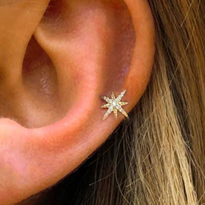 Eight-pointed star ear clip creative sweet cool style ear clip