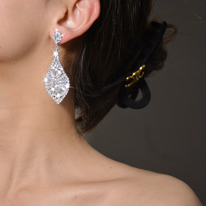 Vintage Geometric Tassel Earrings - Cold-Tone Sparkling Jewelry for Women