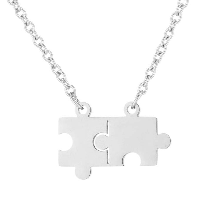 Camera puzzle star pendant necklace, stainless steel girls simple love necklace wholesale