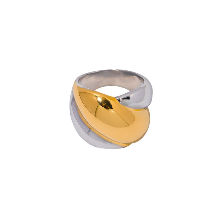 18K Gold Plated Stainless Steel Hollow Heart Open Ring - Women's Stylish Jewelry