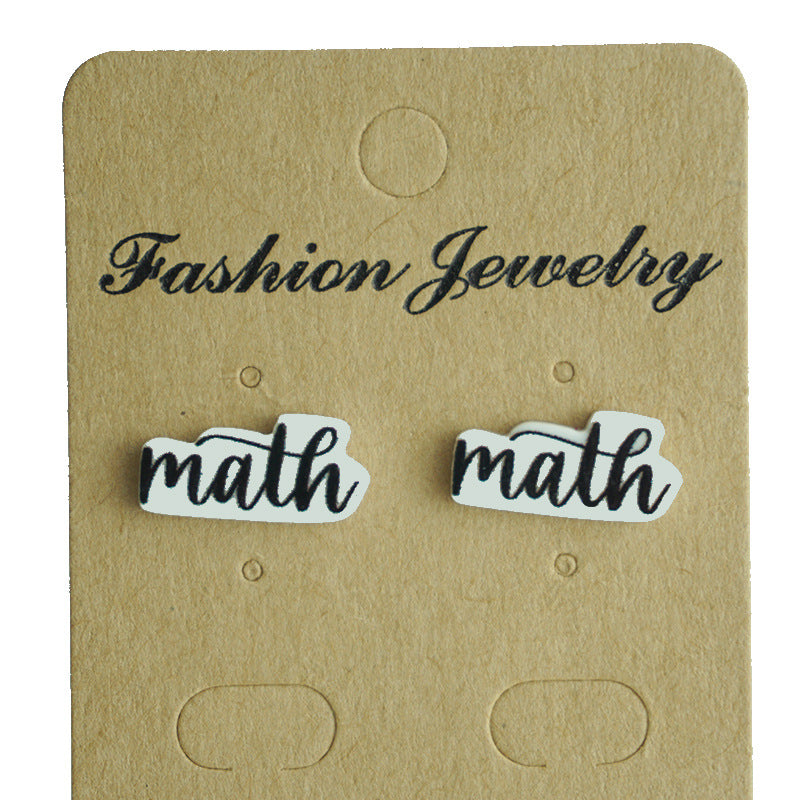 Back-to-School Earrings with Math, Science, and Reading Designs