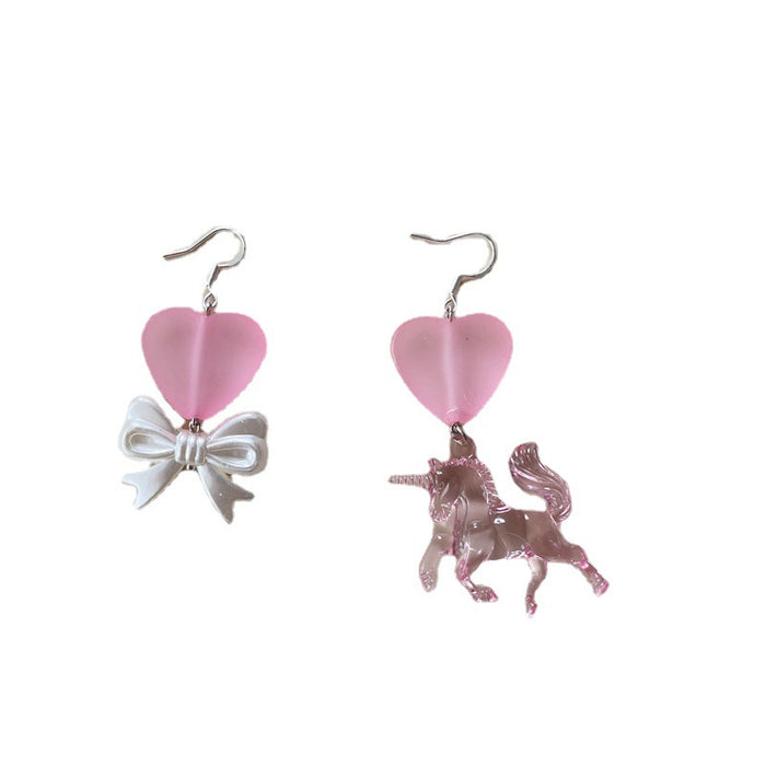 Girly Unicorn Earrings Cute Sweet Long Pendant Earrings