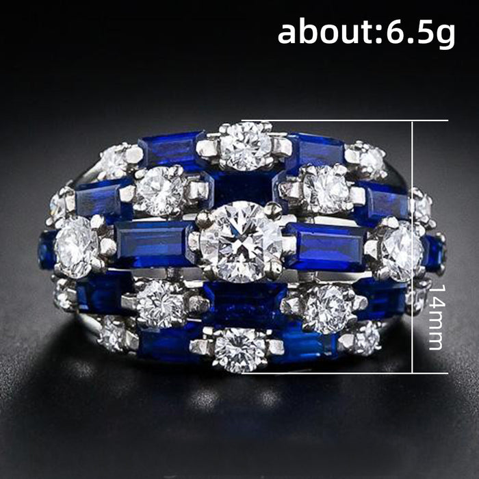 Creative colored gemstone zircon ring European and American fashion ring