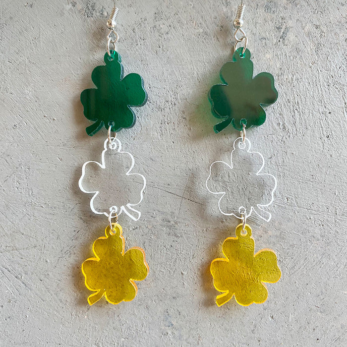 Clover acrylic earrings