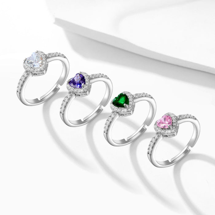 Wholesale copper colored zircon small heart rings