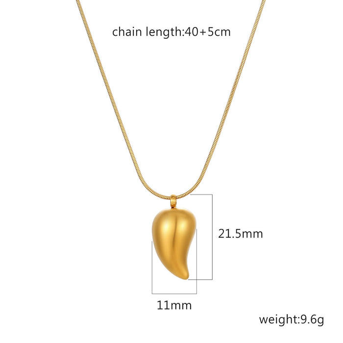 Water drop pendant necklace, 18K plated, simple European and American fashion style