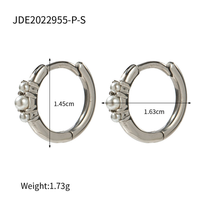 Trending New Round Pearl Hoop Earrings - Fashionable Gold Plated Jewelry for Women