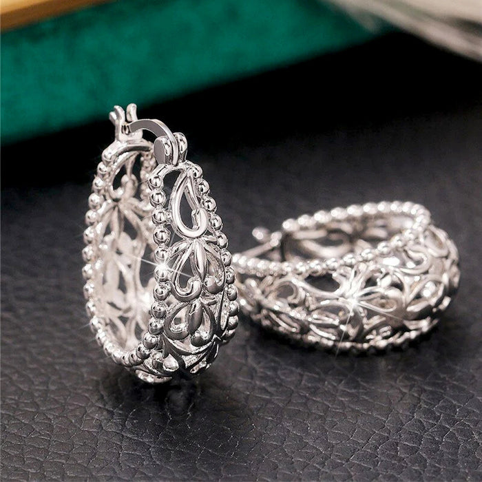 Vintage carved earrings exaggerated wedding earrings