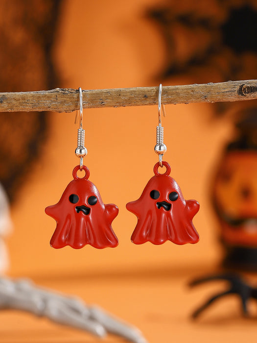 Wholesale Halloween Cartoon Stud Earrings Set - Spooky Pumpkin, Ghost & Bat Alloy Earring Multipack for Women