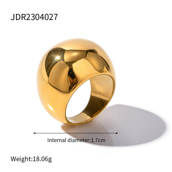 18K Gold Plated Stainless Steel Ring - Exquisite High-End Adjustable Design