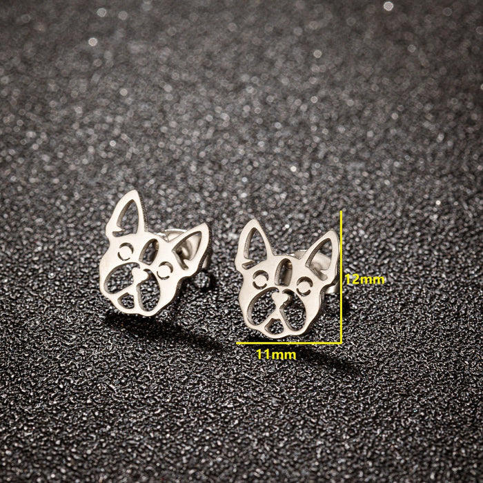 Abstract Face Stainless Steel Stud Earrings - Artistic and Unique Jewelry