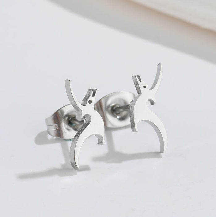 Ghost and Dinosaur Stainless Steel Earrings - 18K Gold Plated Halloween Jewelry