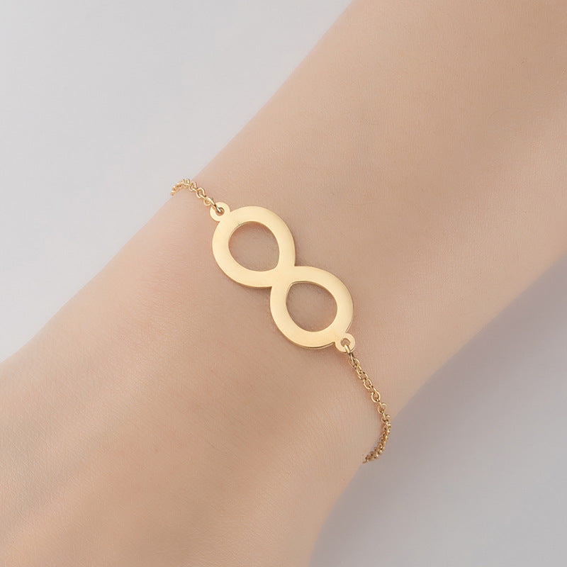 Hollow number 8 pendant bracelet, Korean version of geometric niche spinning needle bracelet wholesale