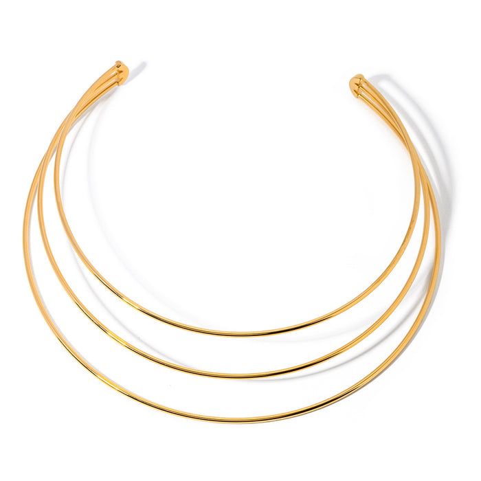 18K Gold-Plated Oval Bead Bracelet - Women's Fashion Jewelry