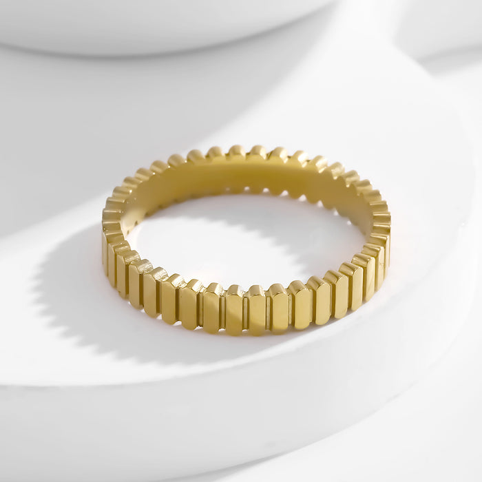 Wholesale non-fading titanium steel gold and silver striped rings